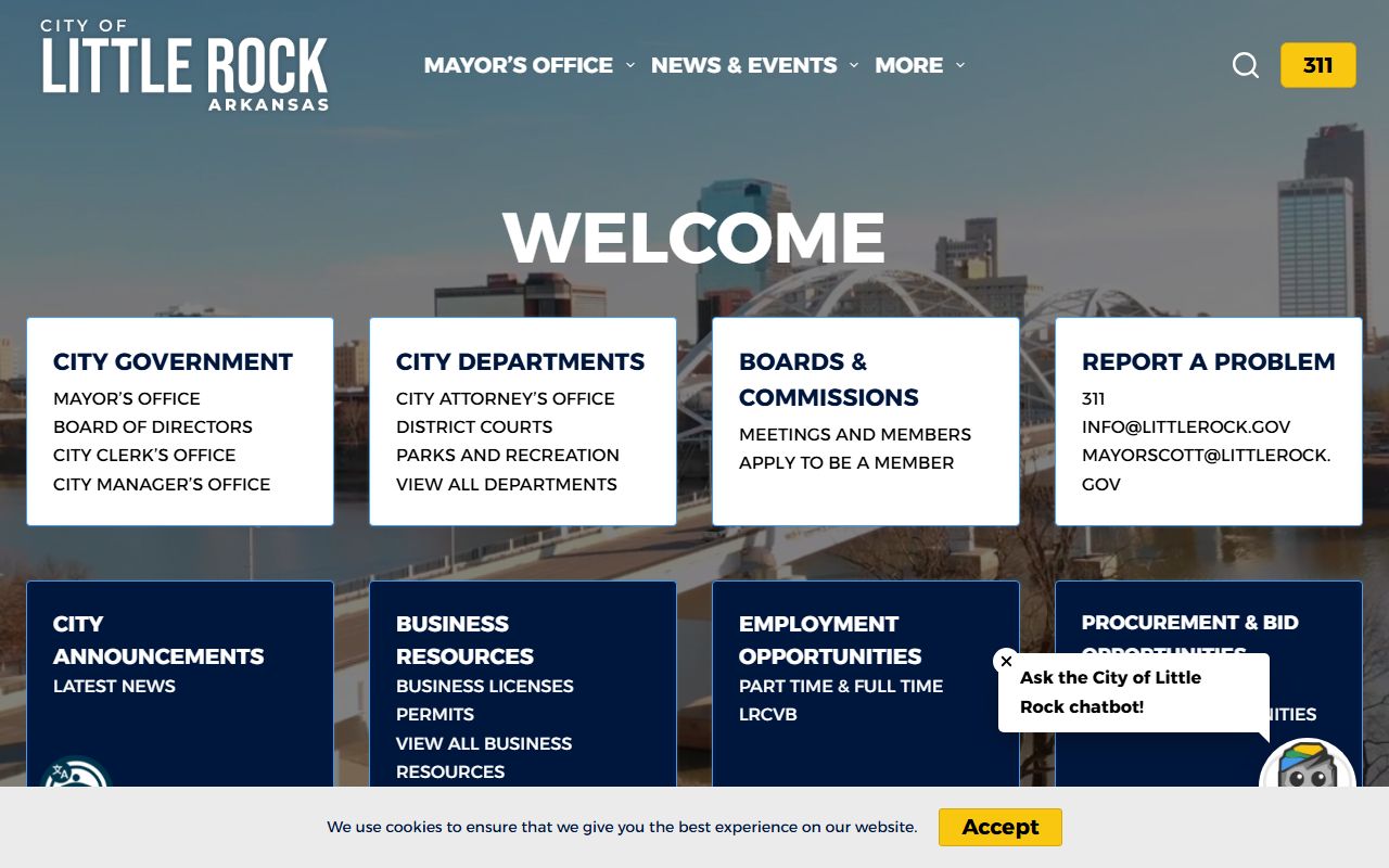 Little Rock official city website for bench warrant info