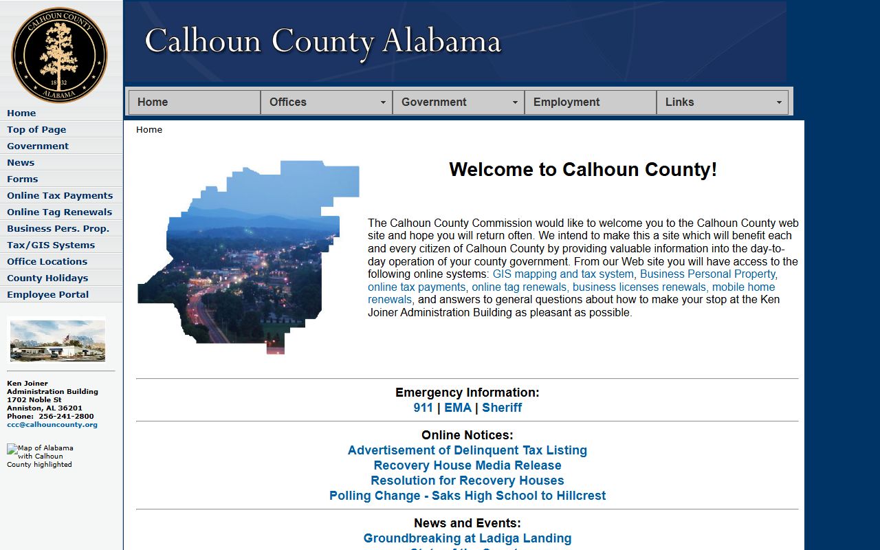 Calhoun County Circuit Clerk bench warrants office