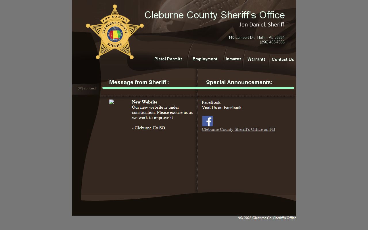 Cleburne County Sheriff bench warrants page