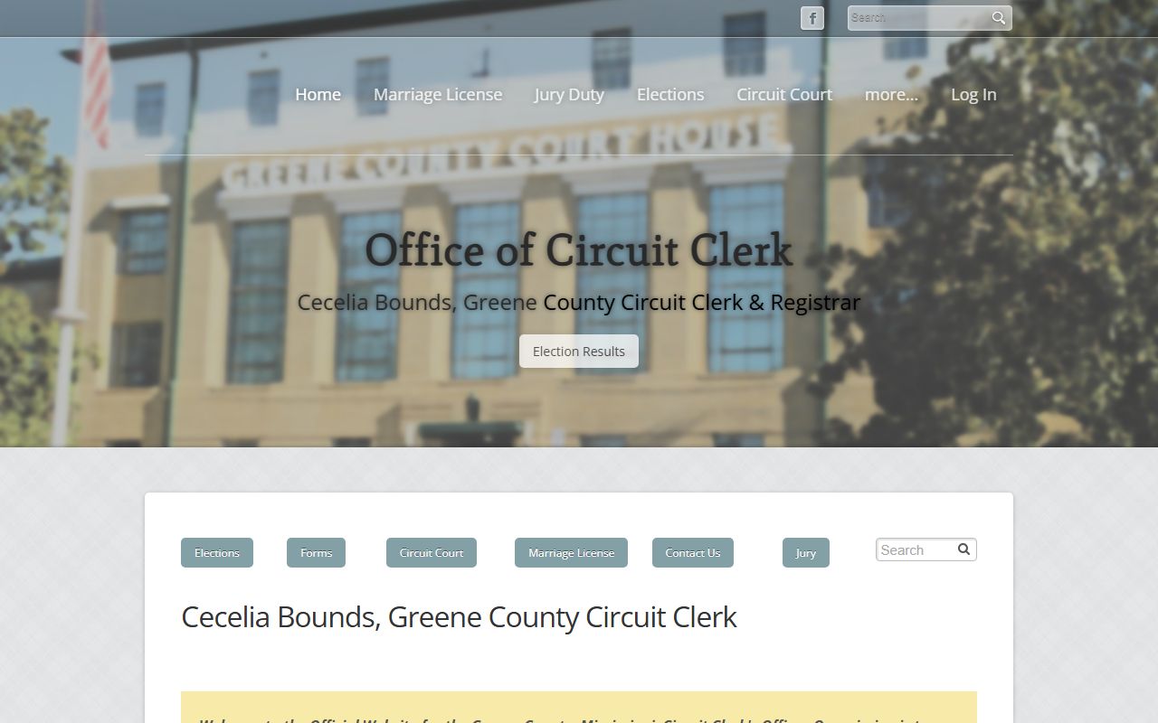 Greene County Circuit Clerk office for bench warrants