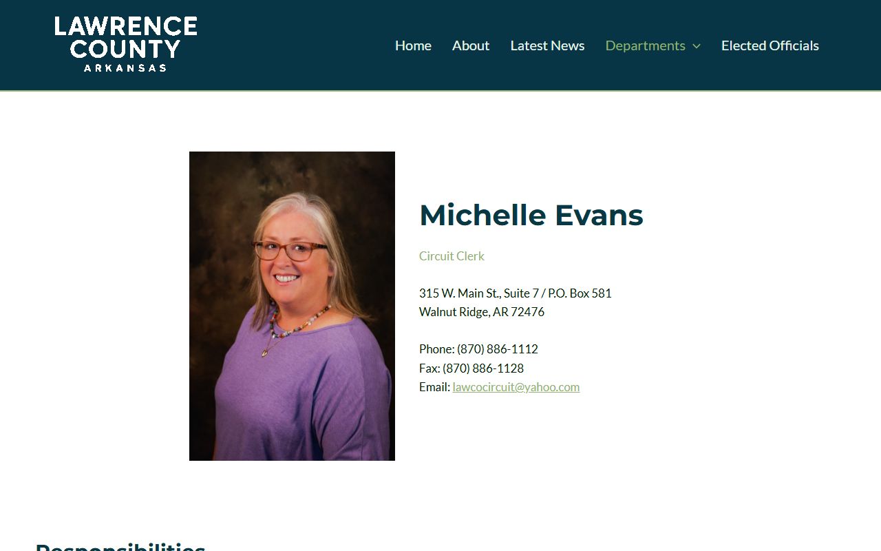 Lawrence County Circuit Clerk bench warrants page