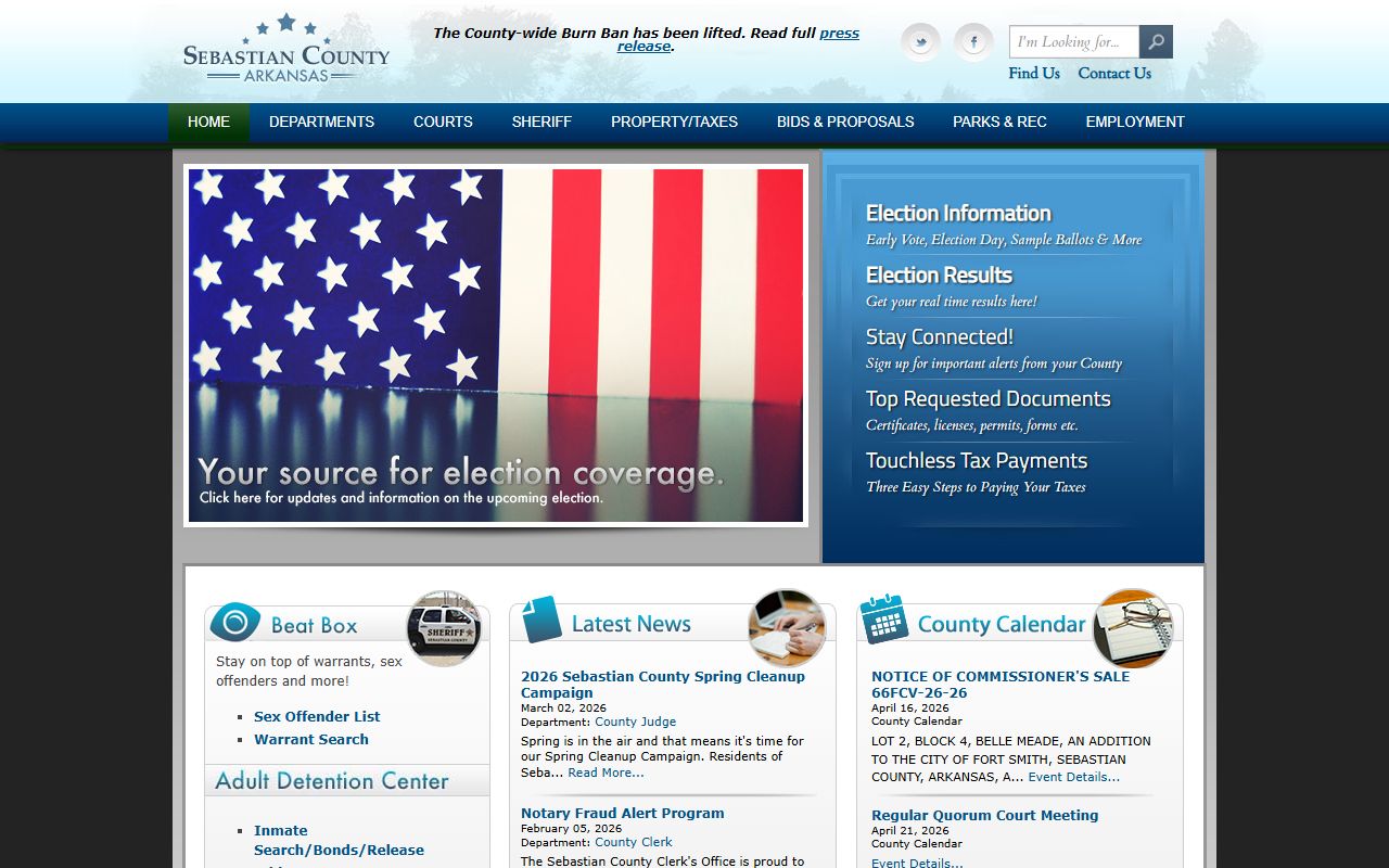Sebastian County bench warrants Circuit Clerk page
