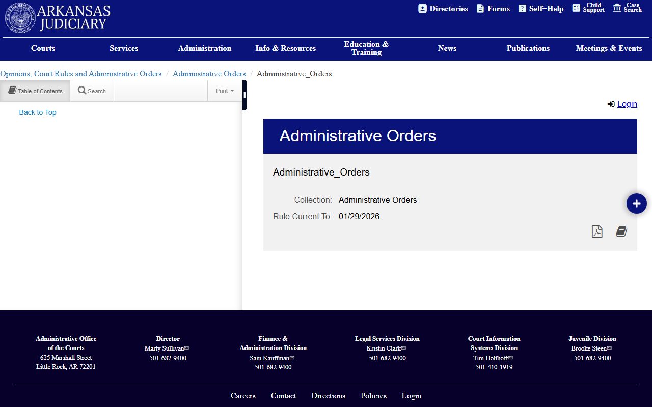 Arkansas Supreme Court Administrative Order 19 on bench warrant record access